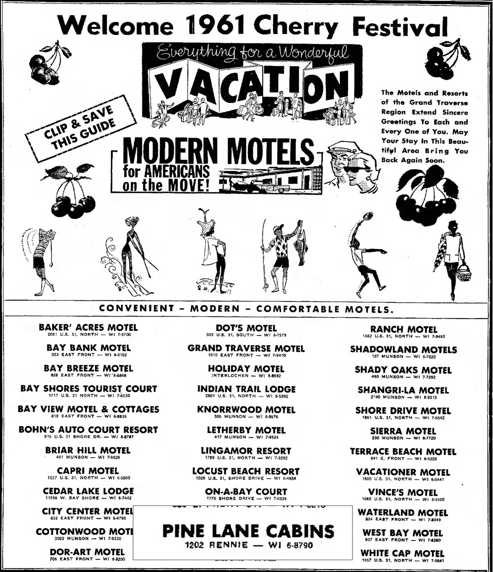 Pine Lane Cabins - July 12 1961Ad